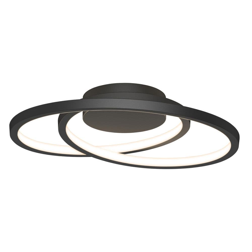 Salto 14 in. 1-Light Modern Black Integrated LED 3 CCT Flush Mount Ceiling Light Fixture for Kitchen or Bedroom - Hercitys