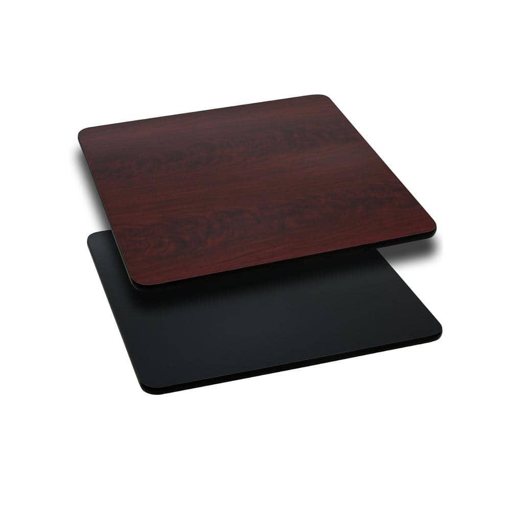 Glenbrook 24 in.  Black or Mahogany Reversible Laminate Square Table Top - Hercitys