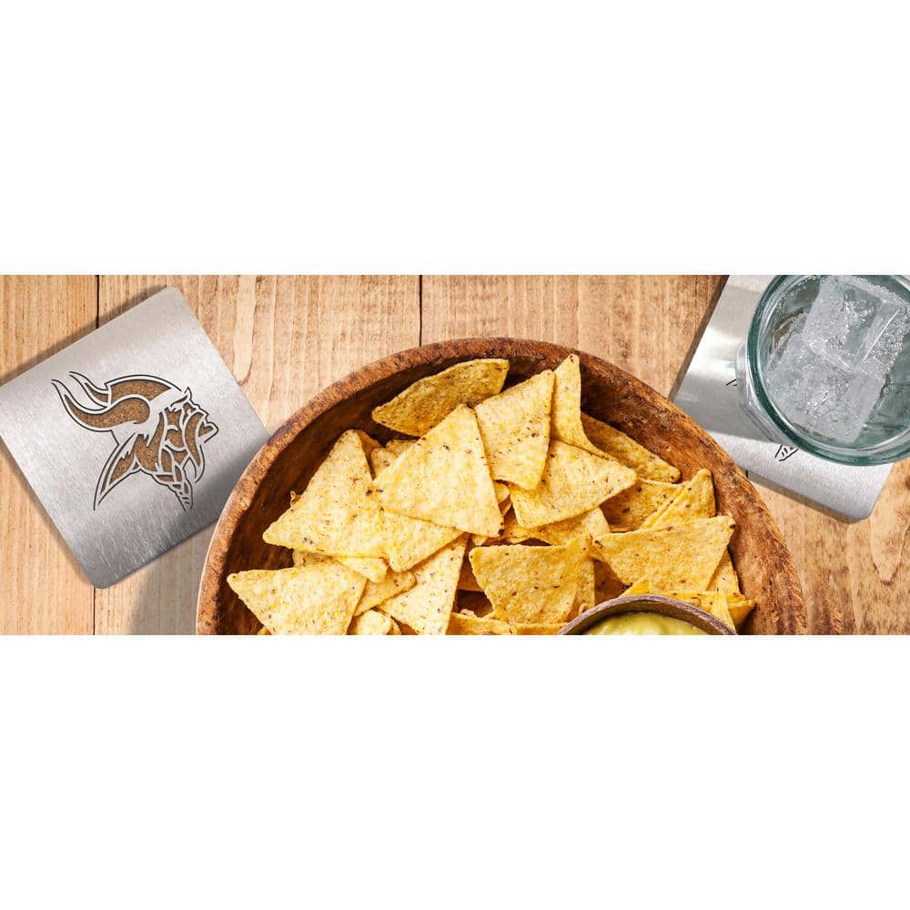 NFL Minnesota Vikings Boasters 4-Piece Metallic Coaster Set - Hercitys