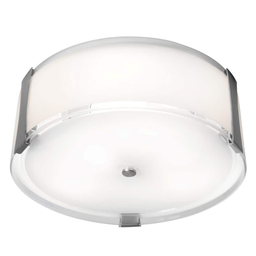 Tara 14 in. 3-Light Brushed Steel Flush Mount - Hercitys