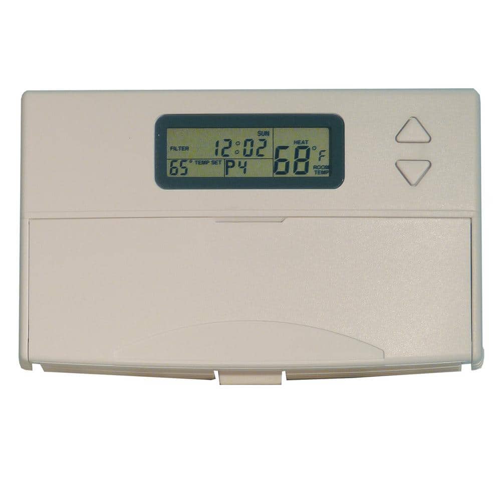Low Voltage 5-1-1-Day Programmable Thermostat 24-Volt LCD Display White - Hercitys