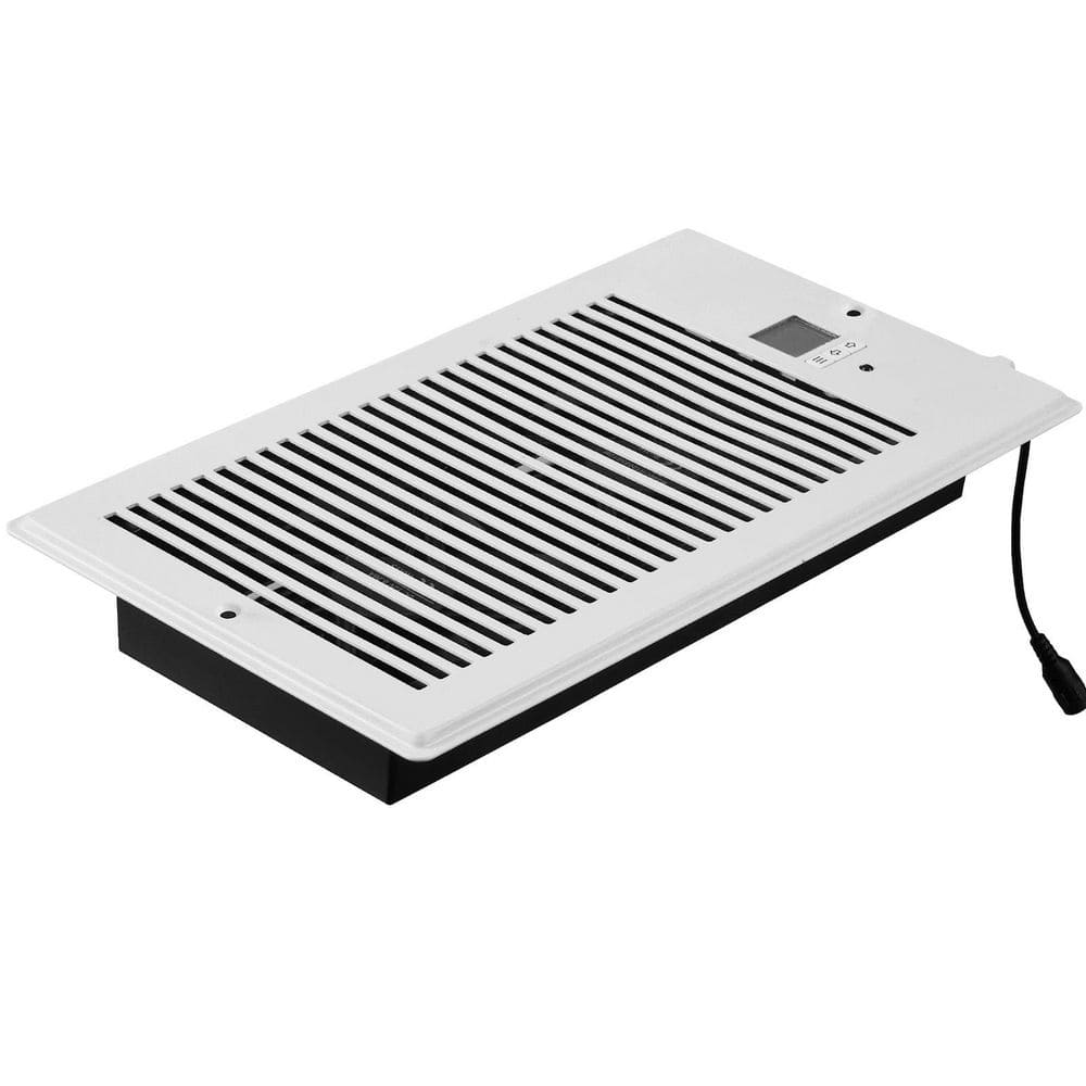 Quiet Register Booster Fan, Fits 6 x 12 in., Vents, w/ Remote & Thermostat, Adjustable Speed, White, for Heat/Cool - Hercitys