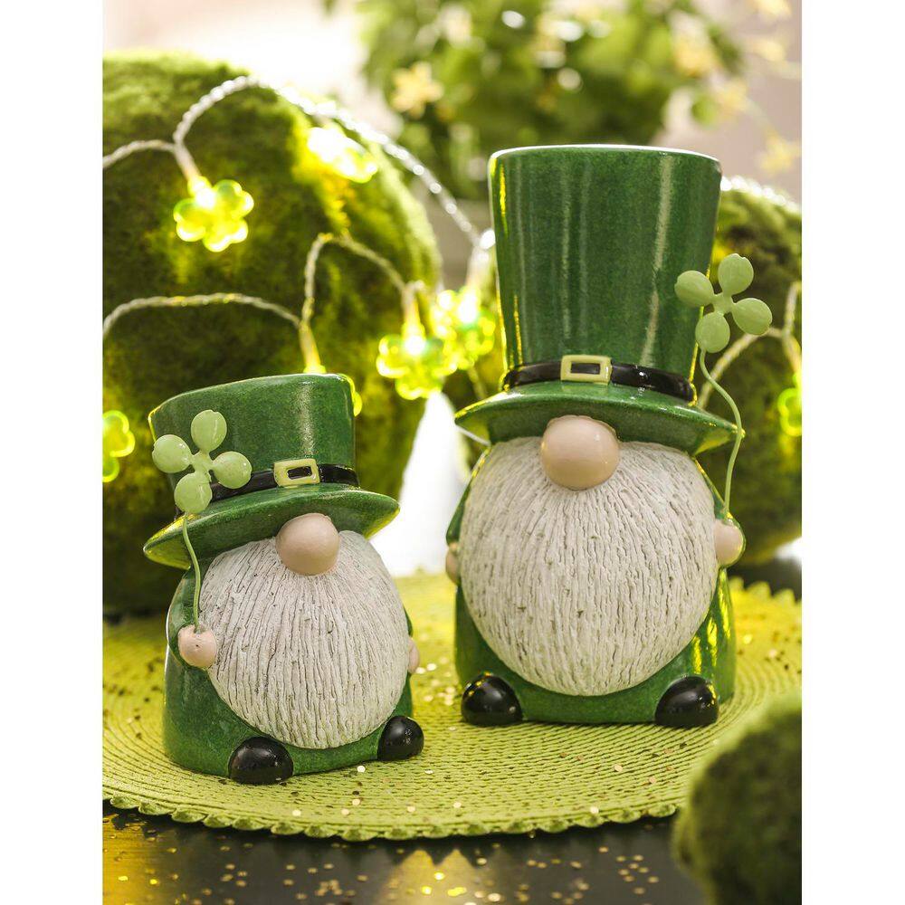 9 in. Terracotta St. Patrick’s Day Gnome Table Decor (2-Pack) - Hercitys