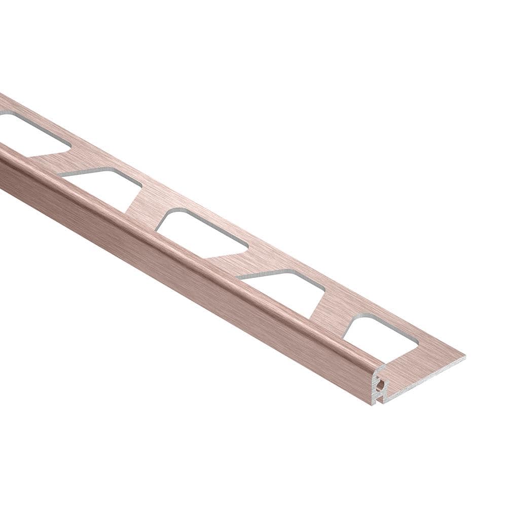 Jolly Brushed Copper Anodized Aluminum 0.438 in. x 98.5 in. Metal L-Angle Tile Edge Trim - Hercitys