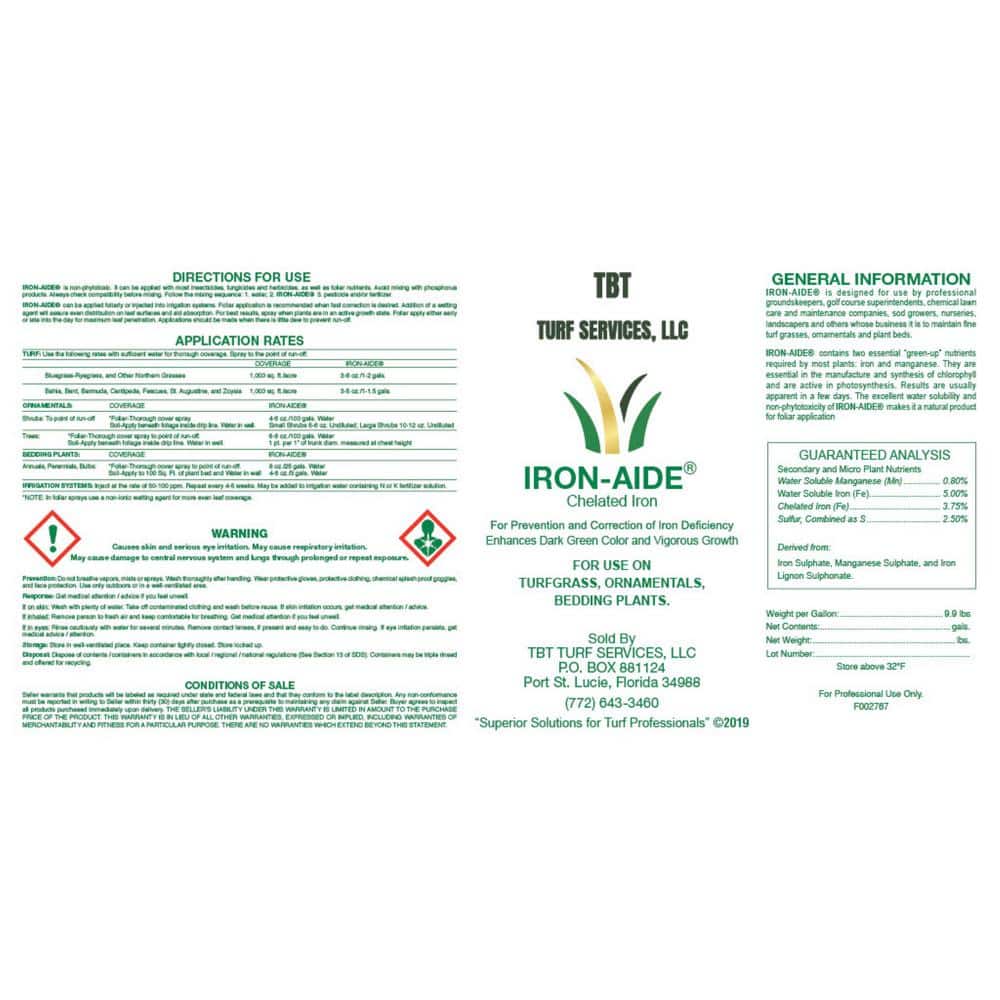 Chelated iron for prevention and correction of a iron deficiency in all turf grasses - Hercitys