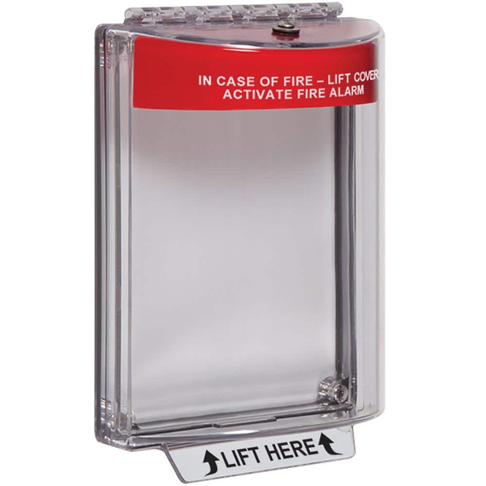 Universal Stopper Fire Pull Station Guard without Horn, Flush Mount, with Fire Label - Hercitys