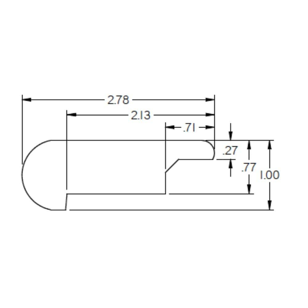 Tesa 0.5 in. Thick x 2.75 in. Wide x 78 in. Length Overlap Wood Stair Nose - Hercitys