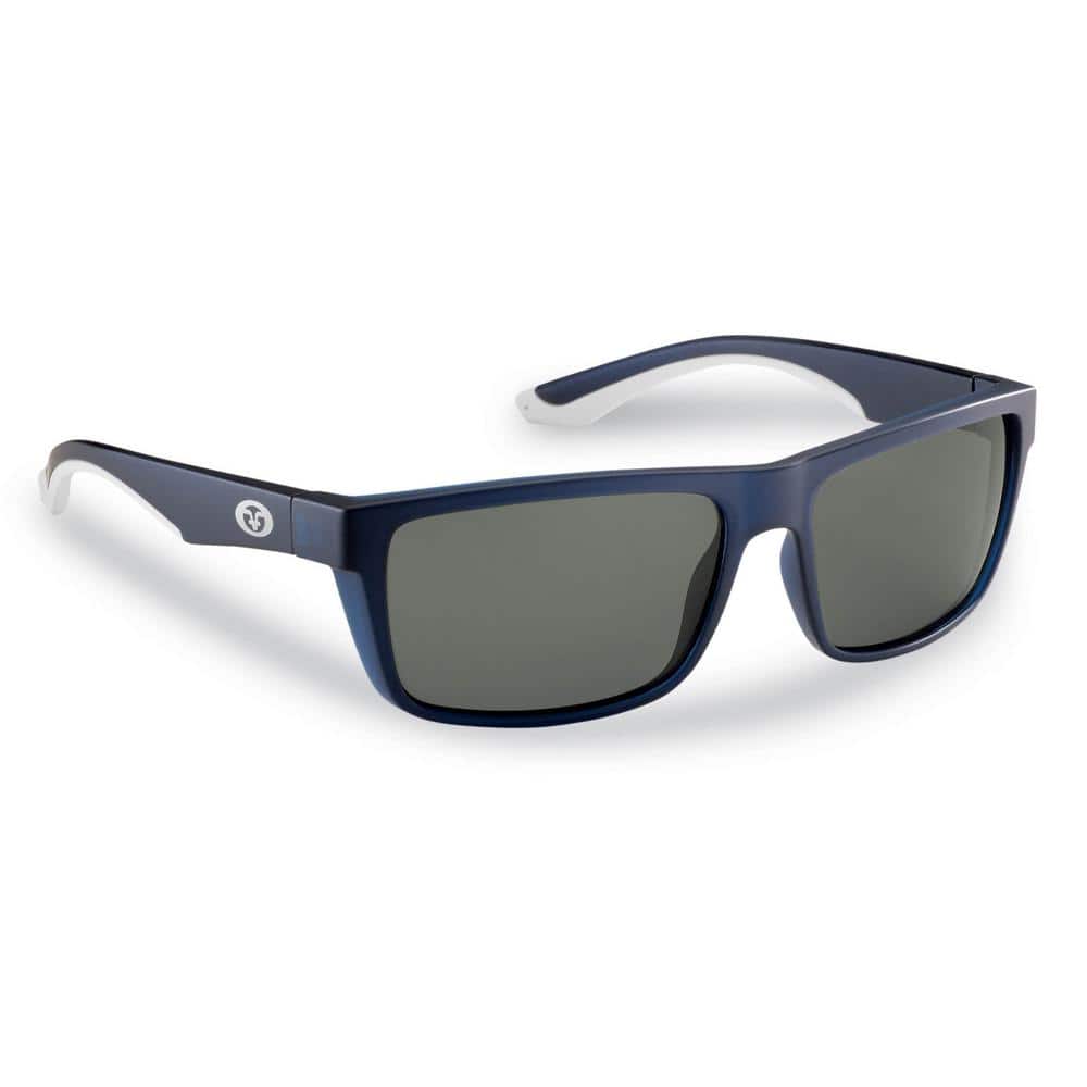 Streamer Polarized Sunglasses in Crystal Navy Frame with Smoke Lens - Hercitys