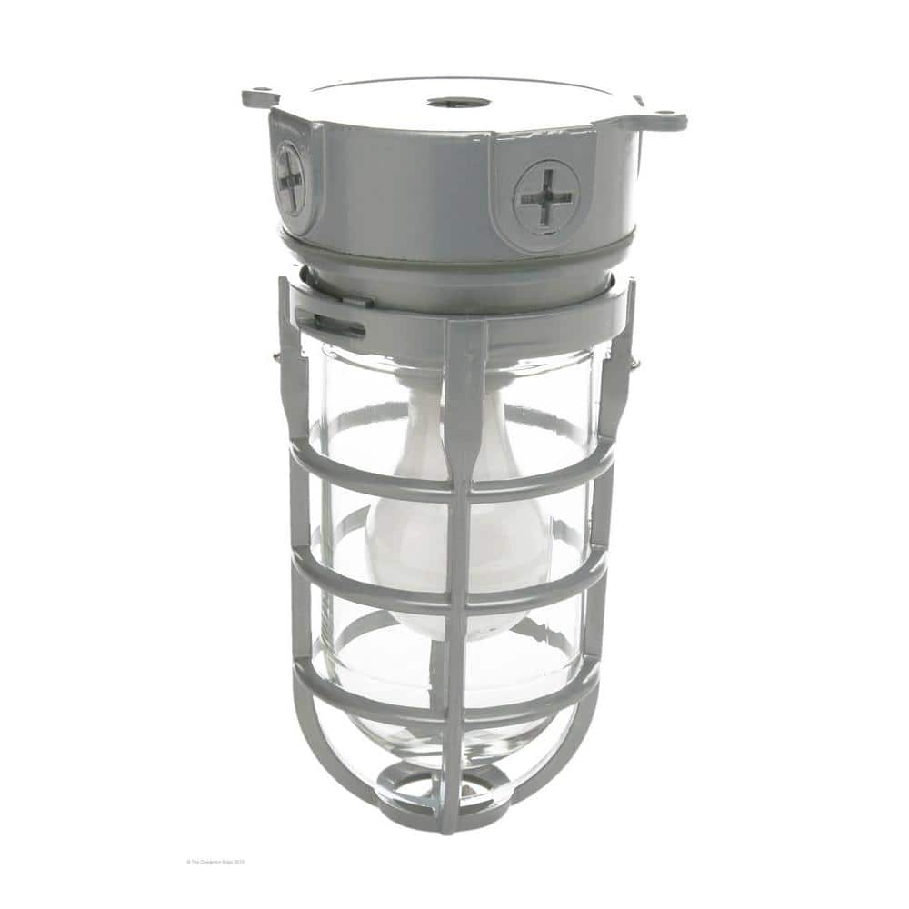Industrial 1-Light Gray Outdoor Weather Tight Flushmount Light Fixture - Hercitys