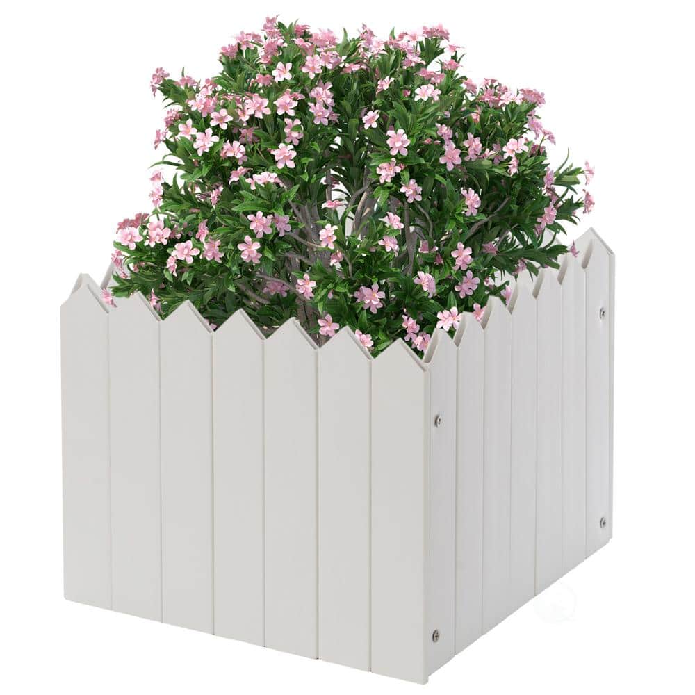 Square Vinyl Traditional Fence Design Planter Box - Hercitys