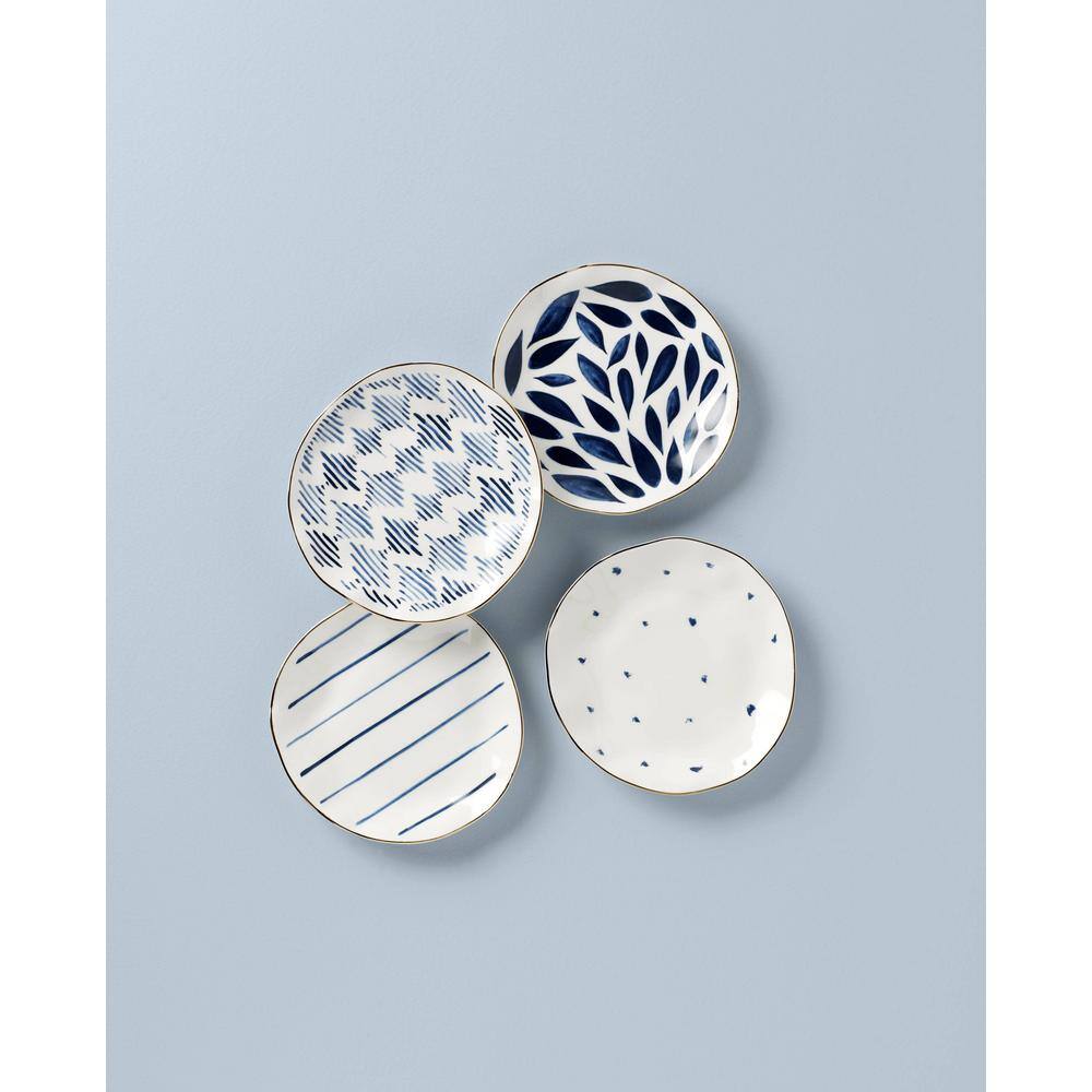 Blue Bay White Tidbit Plate (Set of 4) - Hercitys