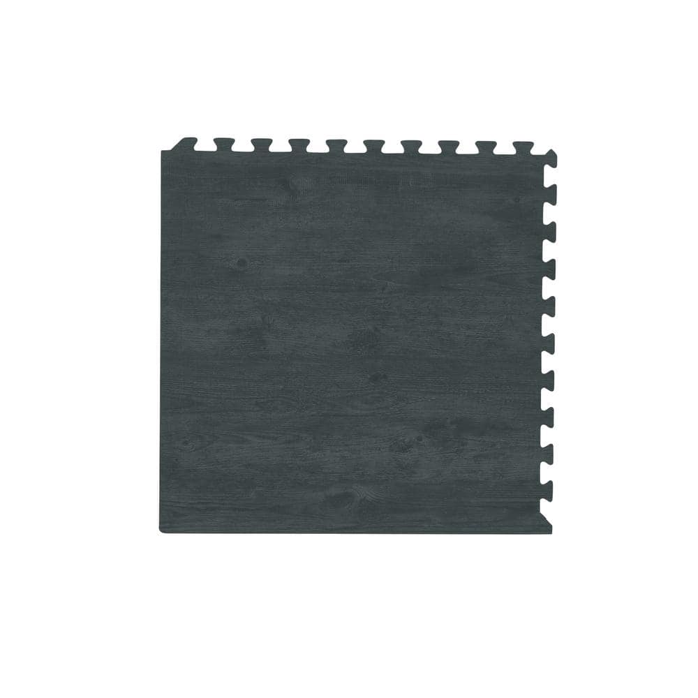 Countryside Flagstone Printed Wood Grain 24″ W x 24″ L x 3/8″ T Interlocking Foam Flooring Mat (6 Tiles), (24 sq. ft.) - Hercitys