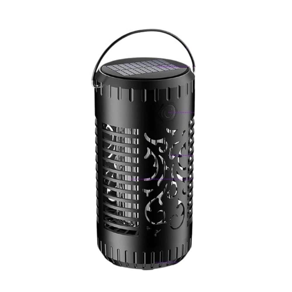Solar Bug Zapper Garden Flame Flying Insect Killer Lamp Torch Mosquito Killer Trap with 2 Light Modes 600V Grid Handle - Hercitys