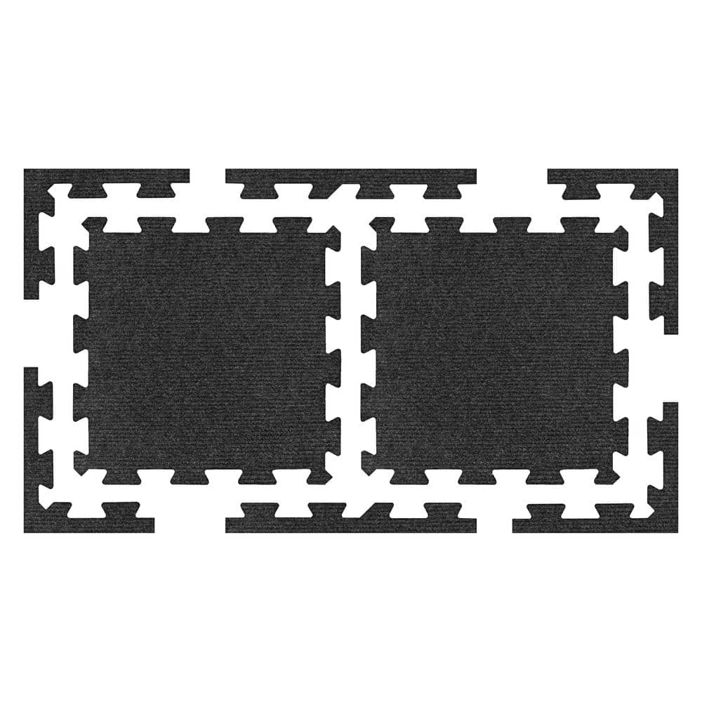 Onyx DIY Floor 18 in. W x 18 in. L x 0.30 in. Thick All Purpose Interlocking Tiles (8 Tiles/Case) 18.24 sq. ft. - Hercitys