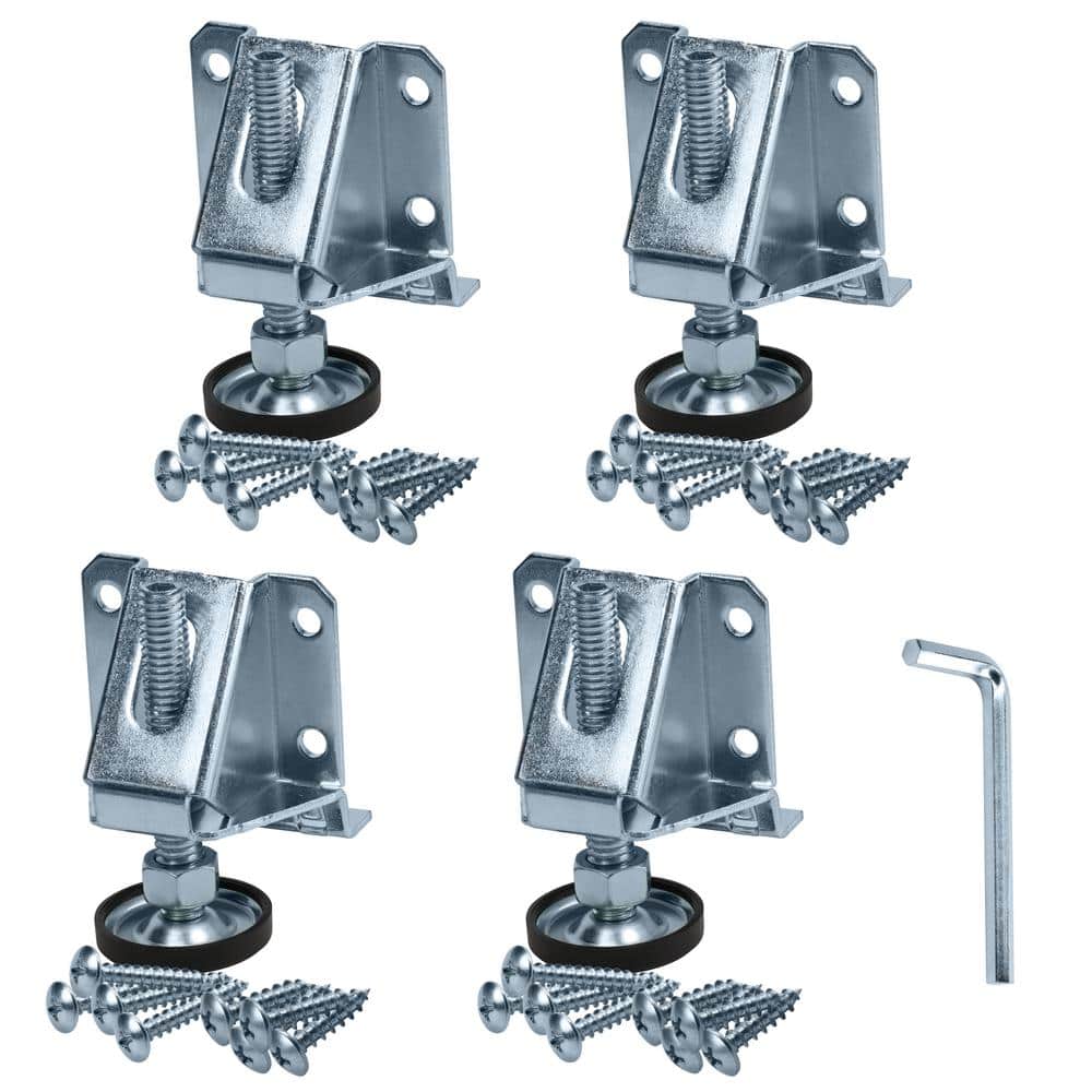 8000 lbs. Steel Screw On Heavy-Duty Capacity Adjustable Furniture Leg Leveler (4-Pack) - Hercitys