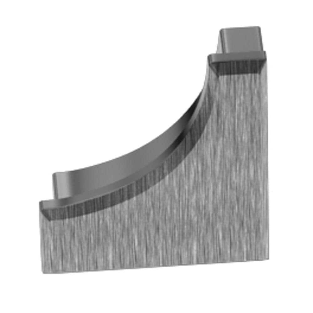 Dilex-AHK Brushed Chrome Anodized Aluminum 9/16 in. x 1/2 in. Metal End Cap - Hercitys