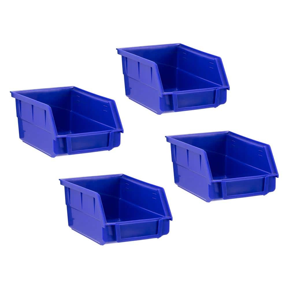 Steel Slatwall Blue Parts Bins (4-Pack) - Hercitys