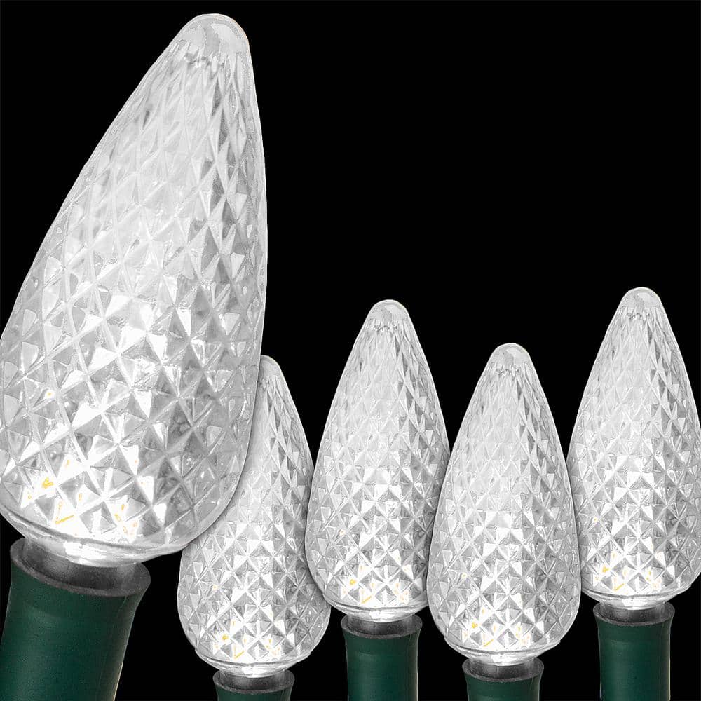 SuperBright 16 ft. 25-Light LED Cool White C9 String Light Set - Hercitys
