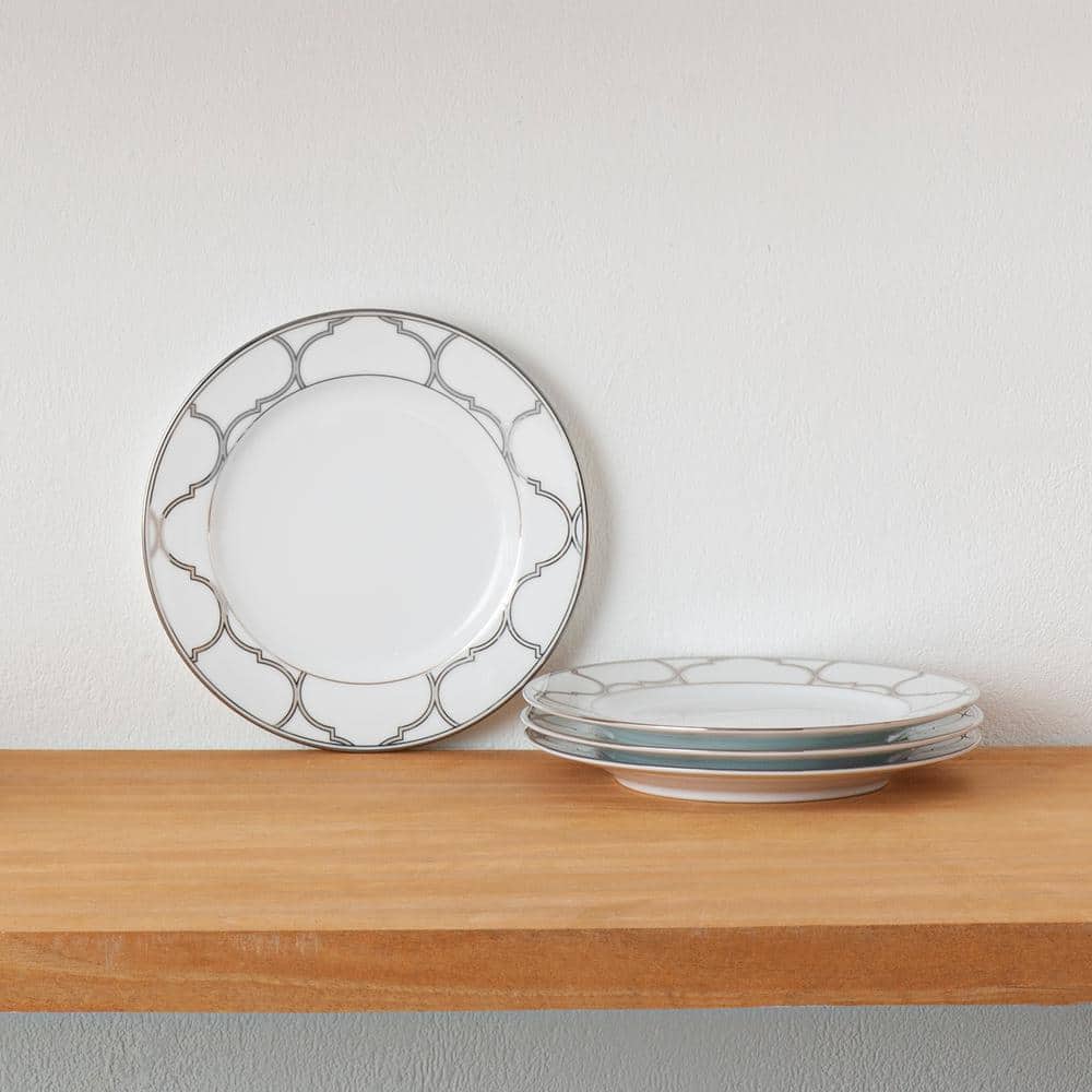 Eternal Palace 6.5 in. (Platinum) Porcelain Bread and Butter/Appetizer Plates, (Set of 4) - Hercitys