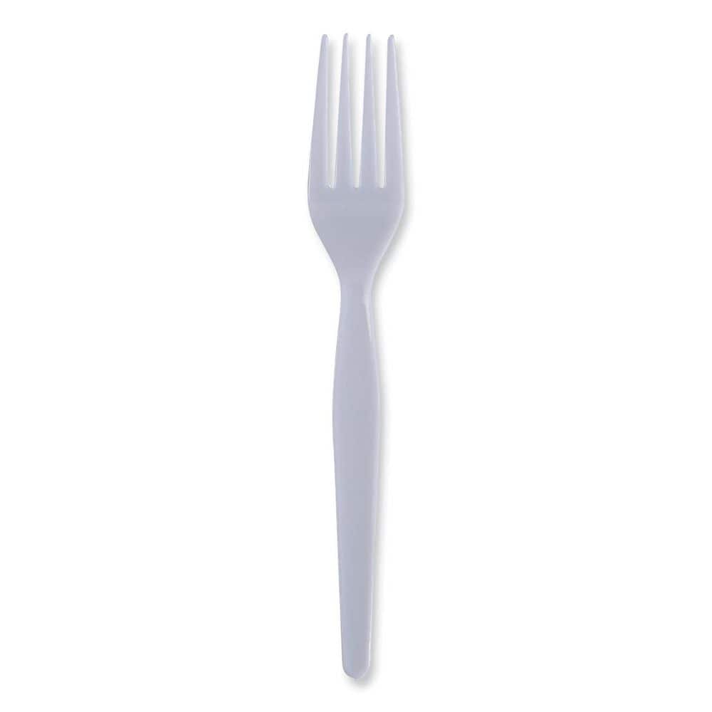 White Heavyweight Disposable Polystyrene Forks (1000-Carton) - Hercitys