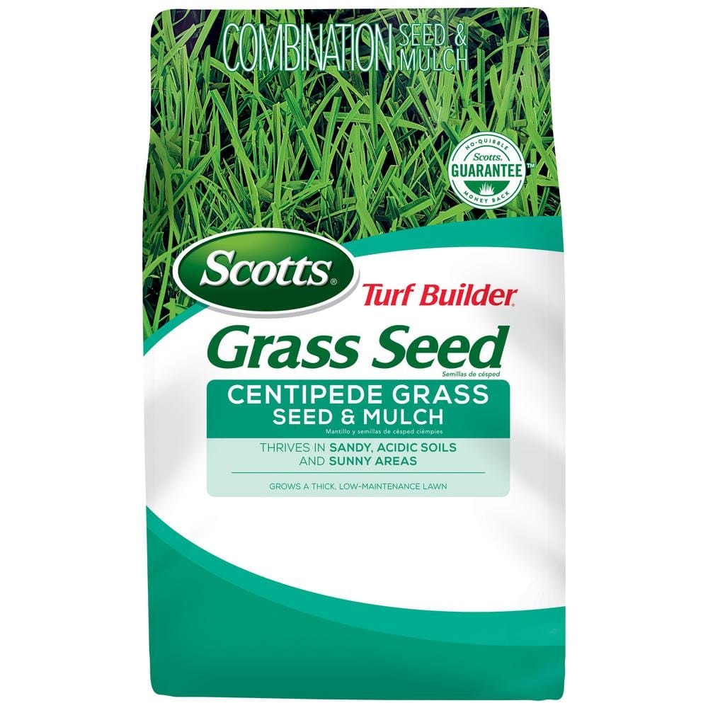 Turf Builder 5 lbs. Grass Seed Centipede Grass Seed & Mulch Grows a Thick, Low-Maintenance Lawn - Hercitys