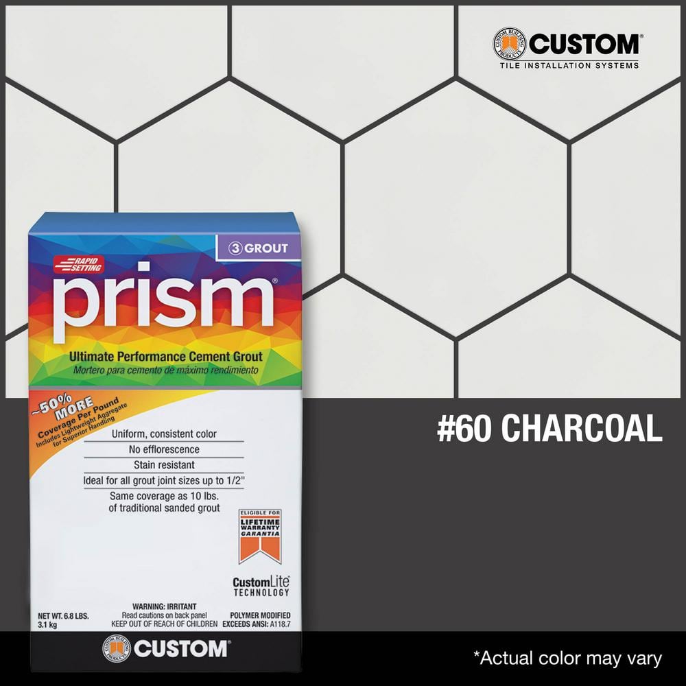 Prism #60 Charcoal 17 lb. Ultimate Performance Rapid Setting Grout - Hercitys