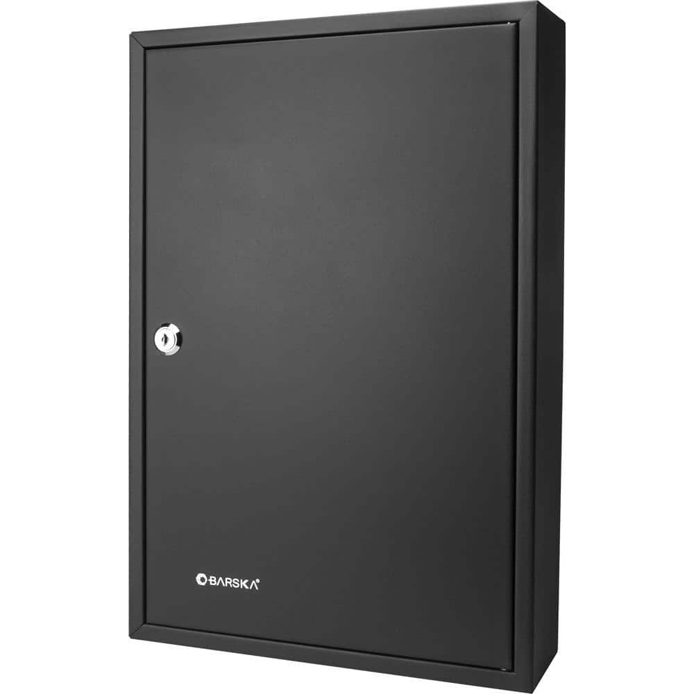64-Position Steel Key Lock Box Safe with Key Lock, Black - Hercitys