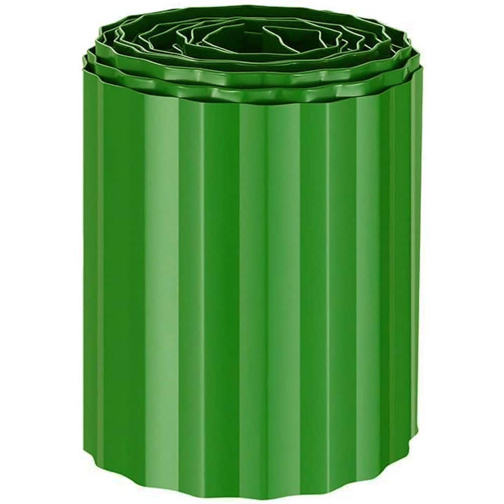 6 in. x 40 ft. Durable Corrugated Metal Edging Green Versatile Landscape Border for Gardens and Lawns - Hercitys