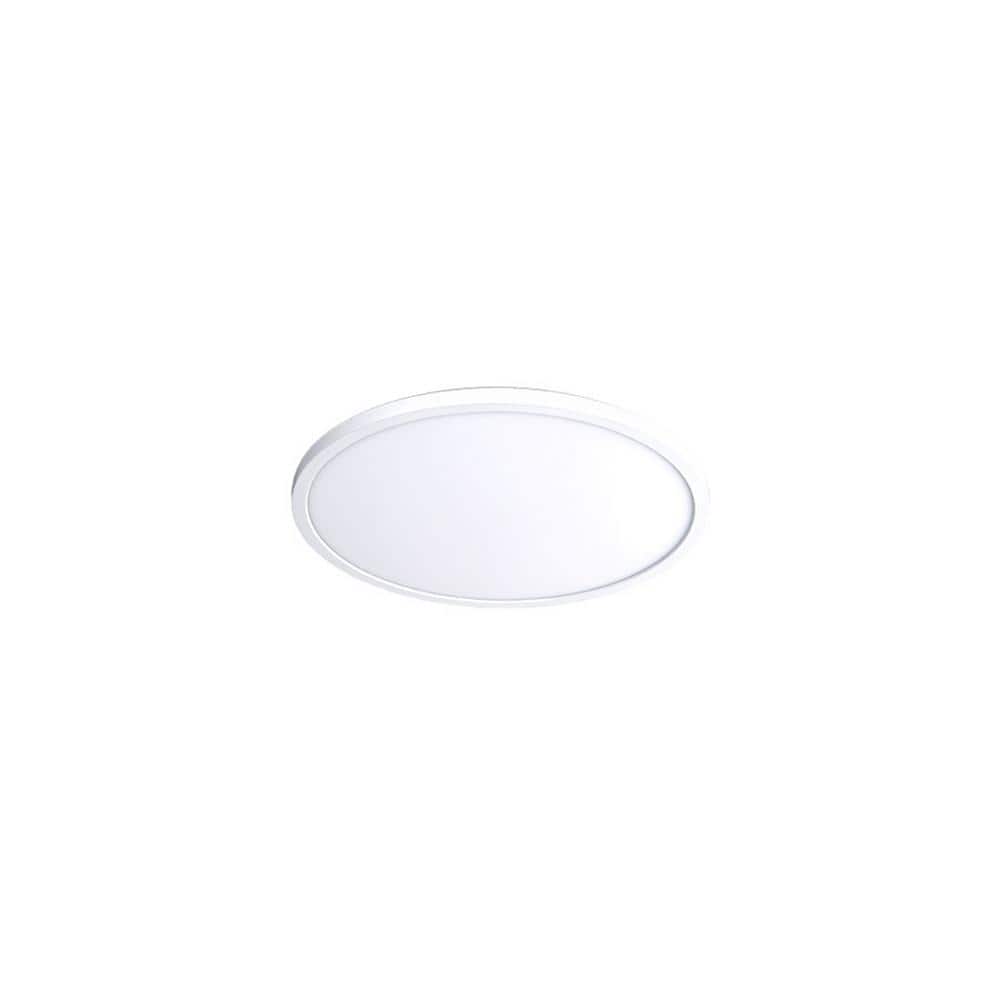 Round 7 in. 1-Light White LED Flush Mount 3000K - Hercitys