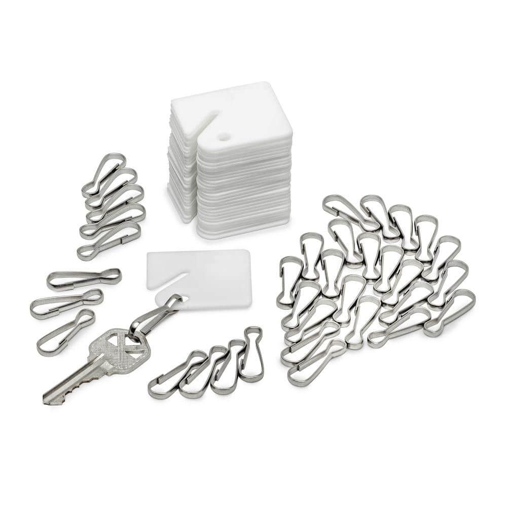 White Plastic Key Tags (180-Pack) - Hercitys