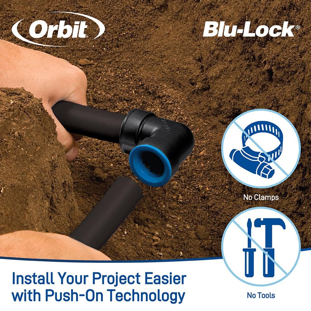 In-Ground Sprinkler System with 1/2 in. Blu-Lock Tubing System and B-Hyve Smart Hose Faucet Timer with Wi-Fi Hub - Hercitys