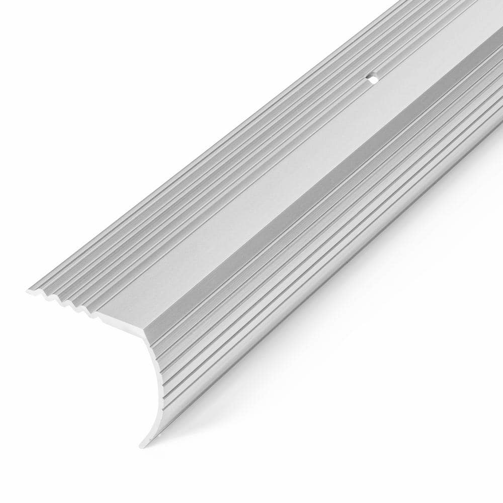 Silver 1-1/16 in. x 36in. Stair Edging Transition Strip - Hercitys