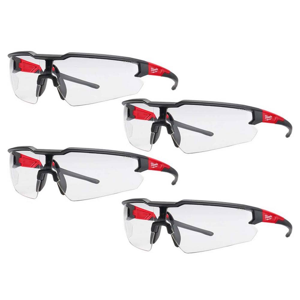 Safety Glasses with Clear Fog-Free Lenses (4-Pack) - Hercitys