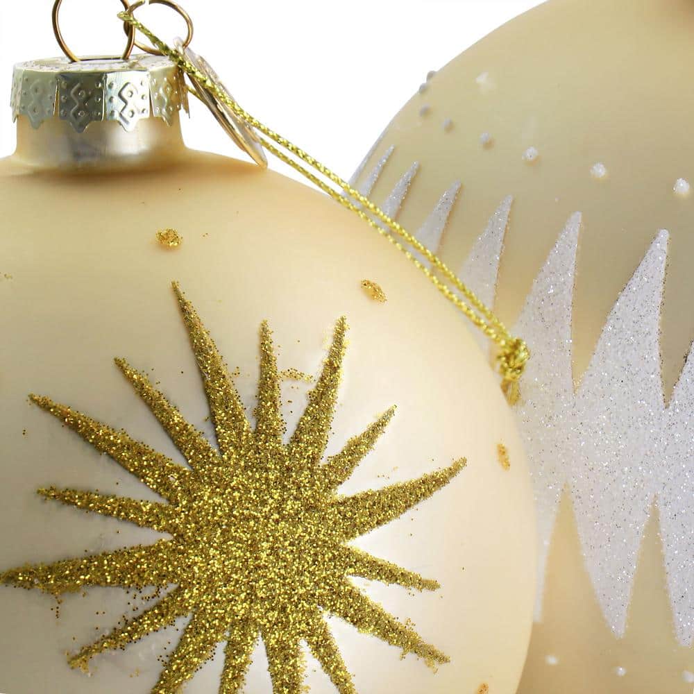 Holiday Ball Ornament 4 Piece Set in Gold - Hercitys