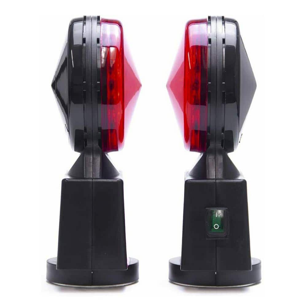 Wireless Trailer Tow Lights-Magnetic Mount-65 Feet Range-4 Pin Round Connection-Safety Cable Included - Hercitys