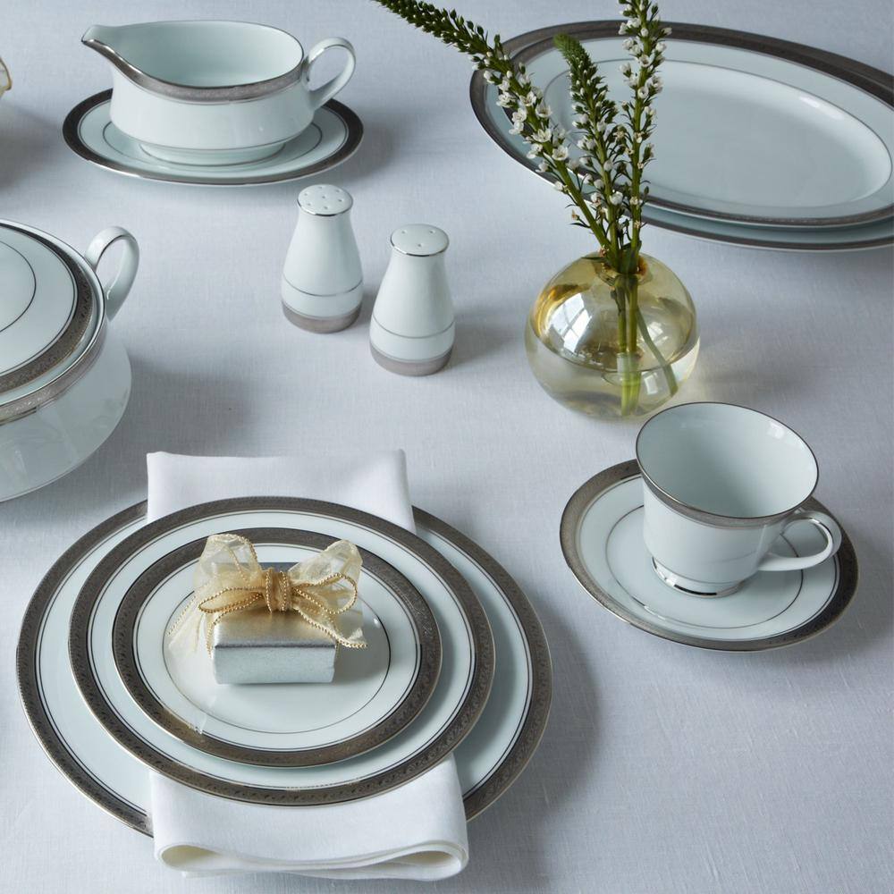 Crestwood Platinum 6 in. (Platinum) Porcelain Saucers, (Set of 4) - Hercitys