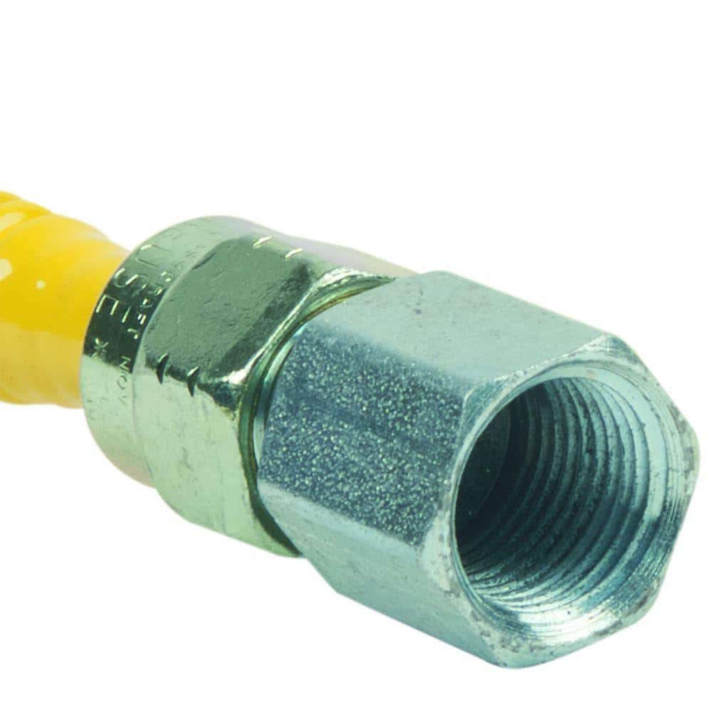 ProCoat 3/8 in. FIP x 3/8 in. MIP x 48 in. Stainless Steel Gas Connector 3/8 in. O.D. (28,300 BTU) - Hercitys