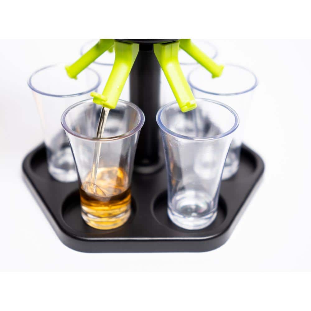 Plastic Liquor Shot Dispenser and Pourer Set with Individual Stoppers - Hercitys