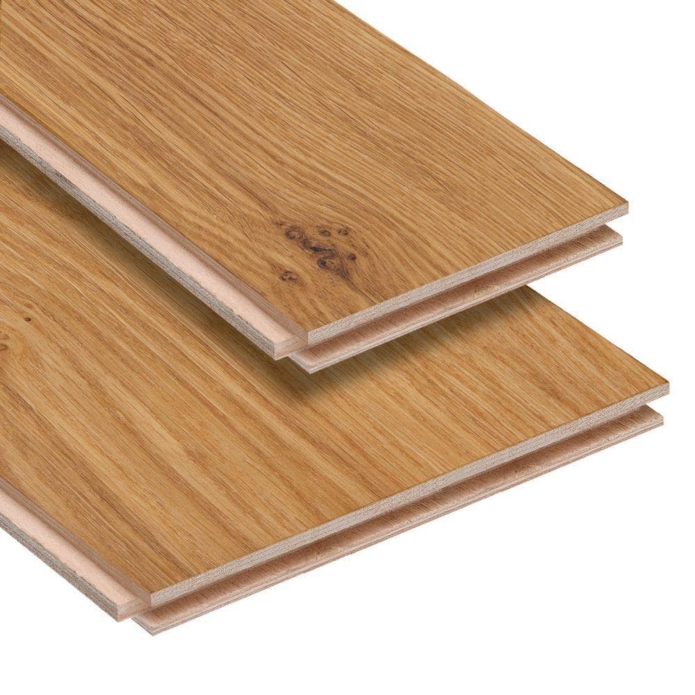 Barrington White Oak 3/8 in. T x 3.5 in. W Wire Brushed Engineered Click Lock Hardwood Flooring (26.3 sqft/case) - Hercitys