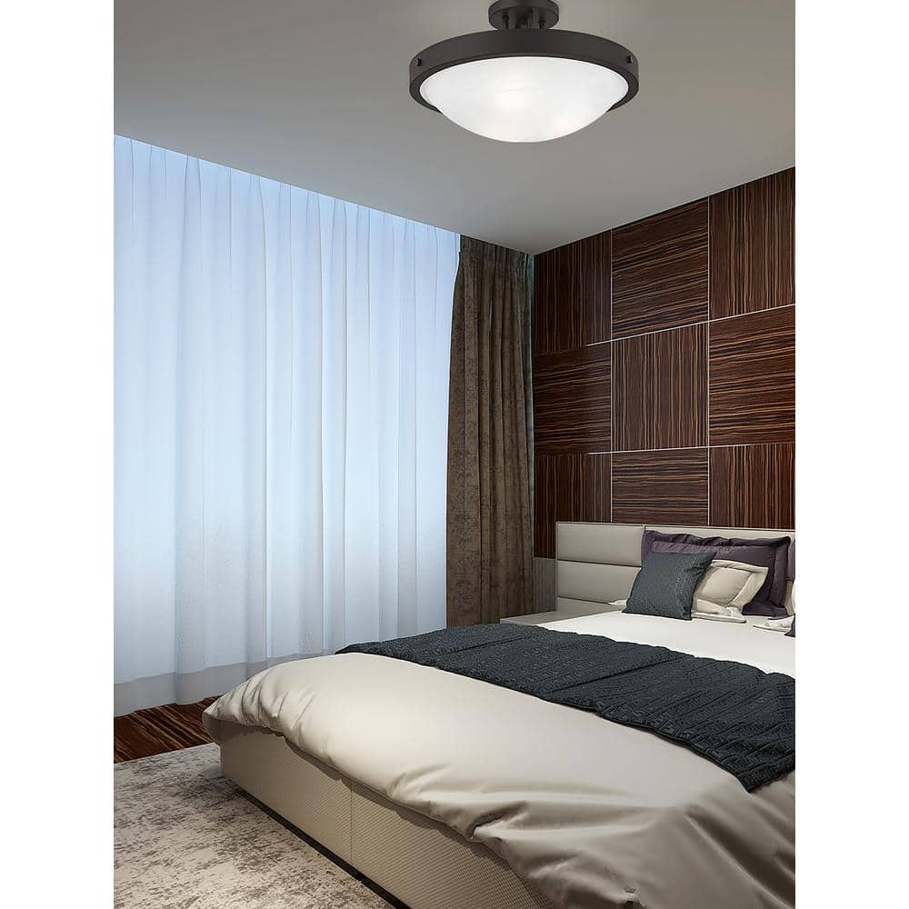 New Brighton 3 Light Bronze Semi Flush Mount - Hercitys