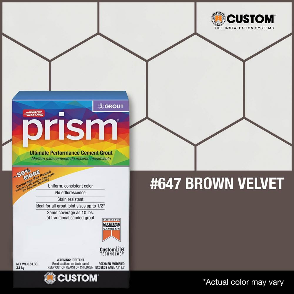 Prism #647 Brown Velvet 17 lb. Ultimate Performance Grout - Hercitys