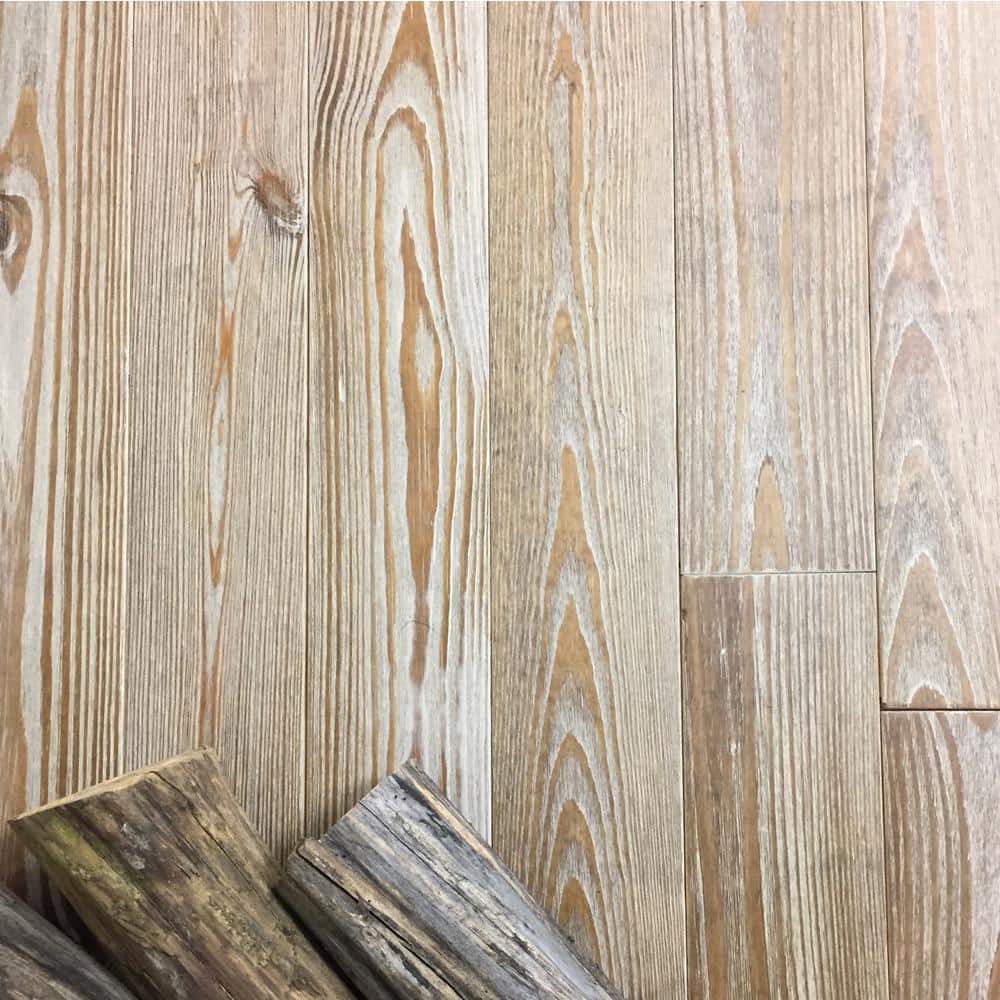 Antiqued Frosted Sierra Pine 3/4 in. Thick x 5-1/8 in. Wide x Random Length Solid Hardwood Flooring (23.3 sq. ft. /case) - Hercitys