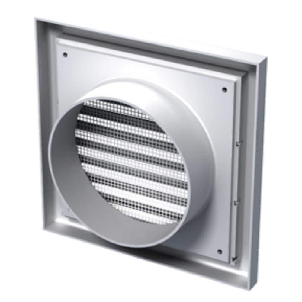 Plastic 7.3 in. x 7.3 in. Ceiling/Wall Rectangular Grille in White for 6 in. Duct Opening - Hercitys