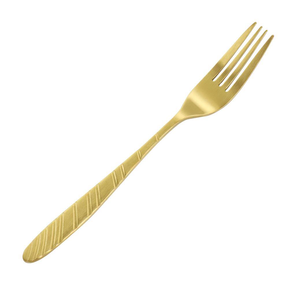 La Vague 20-Piece Matte Gold Flatware Utensil Set, 18/10 Stainless Steel Silverware Metal (Service for 4) - Hercitys