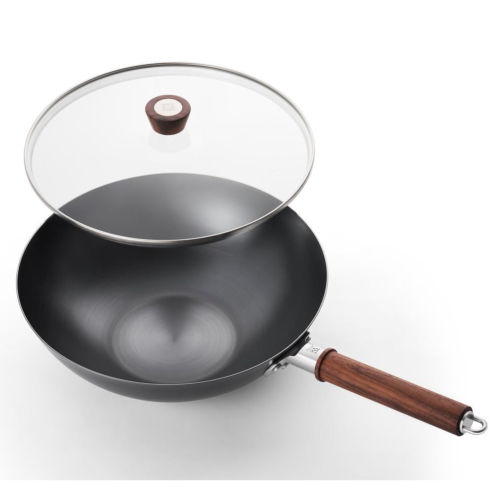 Dragon 12 inch Carbon Steel Wok with Lid - Hercitys