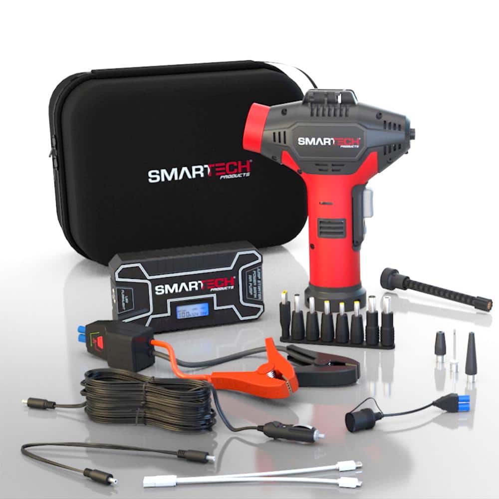 Power Kit TECH-5000P Vehicle Jump Starter and Power Bank with Accessories + Air Compressor + Carrying Case - Hercitys