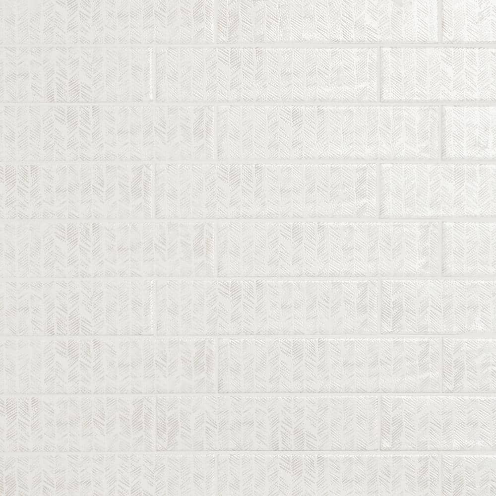 Baisley Deco White 2.6 in. x 10 in. Polished Ceramic Wall Tile (7.53 sq. ft./Case) - Hercitys