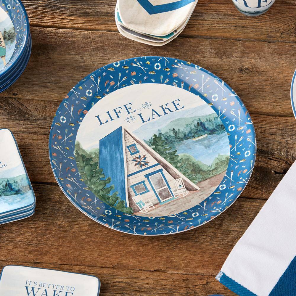 Wake At The Lake 13 in. Multi-Colored Ceramic Platter - Hercitys