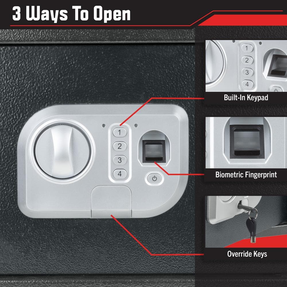 Fingerprint Lock Box for Valuables, Dark Gray - Hercitys