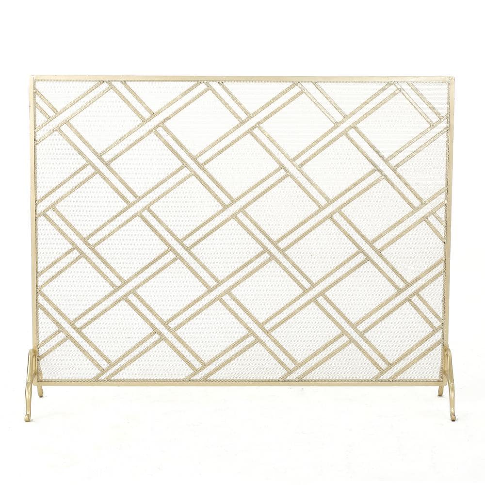 Josette Gold Metal 1-Panel Fireplace Screen - Hercitys